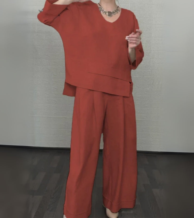 B&M™ | Completo elegante da donna con top asimmetrico e pantaloni larghi