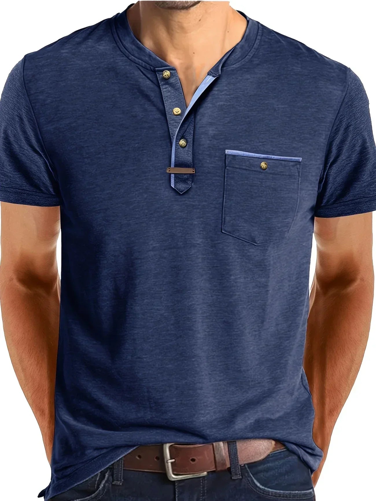 B&M™ | T-shirt elegante con colletto rotondo e tasca