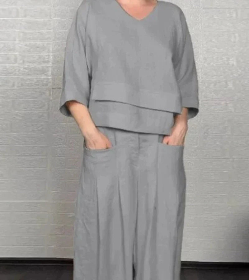 B&M™ | Completo elegante da donna con top asimmetrico e pantaloni larghi