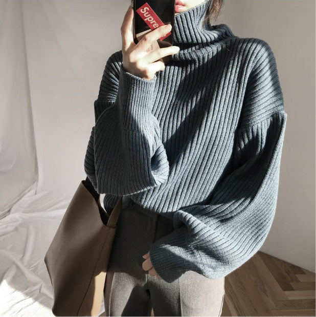 B&M™ | Pullover di lusso con colletto alto e maniche a palloncino
