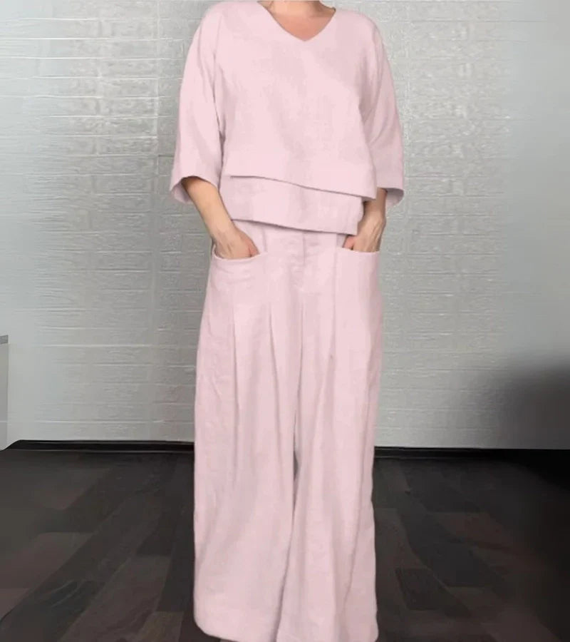 B&M™ | Completo elegante da donna con top asimmetrico e pantaloni larghi