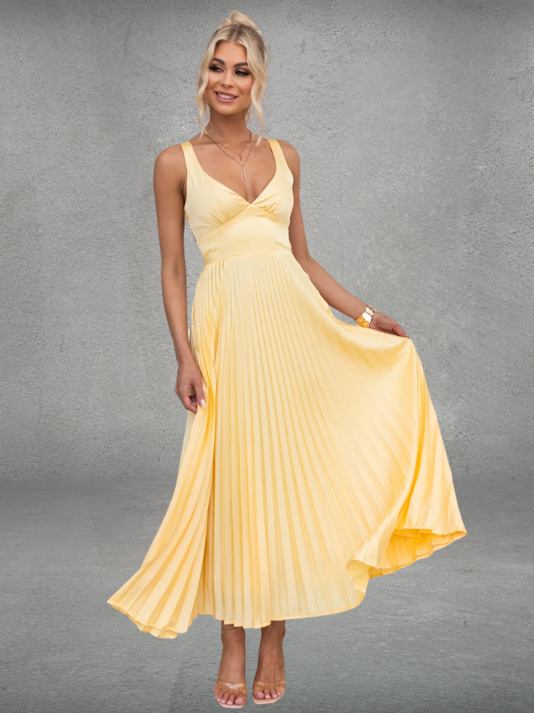 B&M™ | Abito Midi Plissettato Giallo