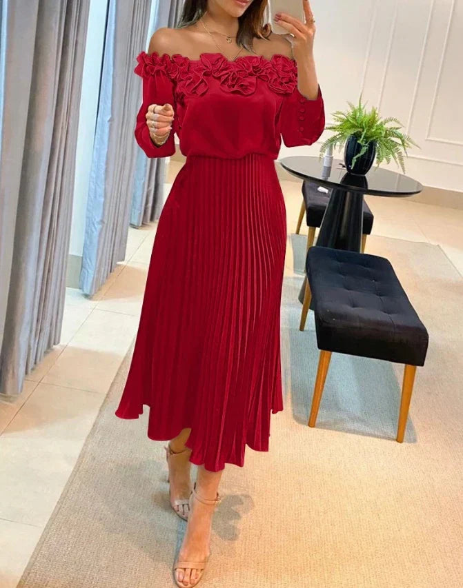 B&M™ | Maxi Dress Off-Shoulder Fluttuante