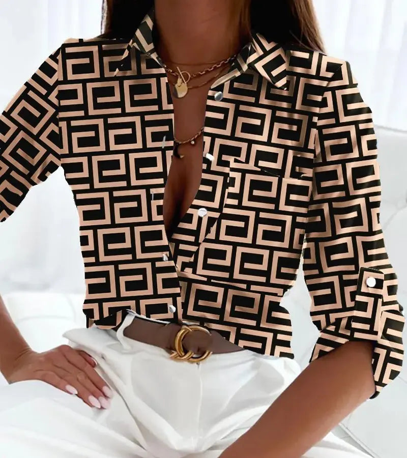 B&M™ | Blusa Elegante con Stampa Artistica